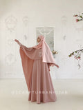 Modesty blush pink dress with hijab and cape