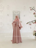 Modesty blush pink dress with hijab and cape