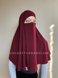 Burgundy Transformer hijab niqab, dark red niqab, traditional hijab, 1 piece hijab, ready to wear hijab, prayer scarf