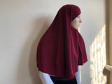 Burgundy Transformer hijab niqab, dark red niqab, traditional hijab, 1 piece hijab, ready to wear hijab, prayer scarf