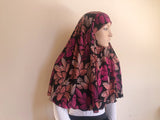 Black and pink printed Transformer hijab niqab