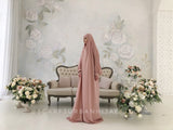 Blush pink franch jilbab, Long khimar dress