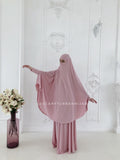 Blush pink Khimar niqab transformer with skirt