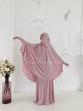 Blush pink Khimar niqab transformer with skirt