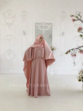 Modesty blush pink dress with hijab and cape