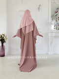 Modesty blush pink dress with hijab and cape