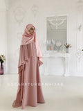 Modesty blush pink dress with hijab and cape