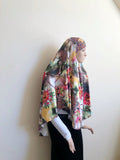 Yellow floral hijab transformer to niqab