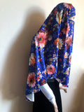 Royal blue floral hijab niqab