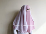 Pink hijab Niqab with veil