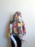 Yellow floral hijab transformer to niqab