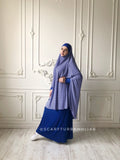 Transformer blue and white Khimar  hound's-tooth print