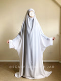 White Chiffon long  jilbab