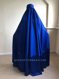 Afghan royal blue silk burqa