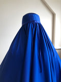 Afghan royal blue silk burqa