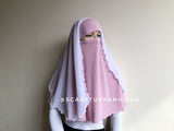 Pink hijab Niqab with veil