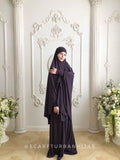 Eggplant Khimar niqab transformer with skirt