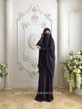 Eggplant Khimar niqab transformer with skirt