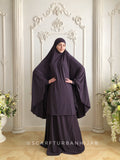 Eggplant Khimar niqab transformer with skirt