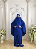 Electric blue Khimar niqab transformer with skirt