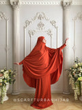 Orange Khimar niqab transformer