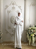 White velvet fee size maxi dress with hood