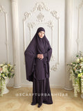 Eggplant Khimar niqab transformer with skirt