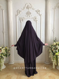 Eggplant Khimar niqab transformer with skirt