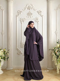 Eggplant Khimar niqab transformer with skirt