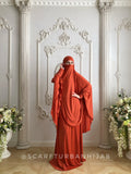 Orange Khimar niqab transformer