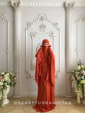 Orange Khimar niqab transformer