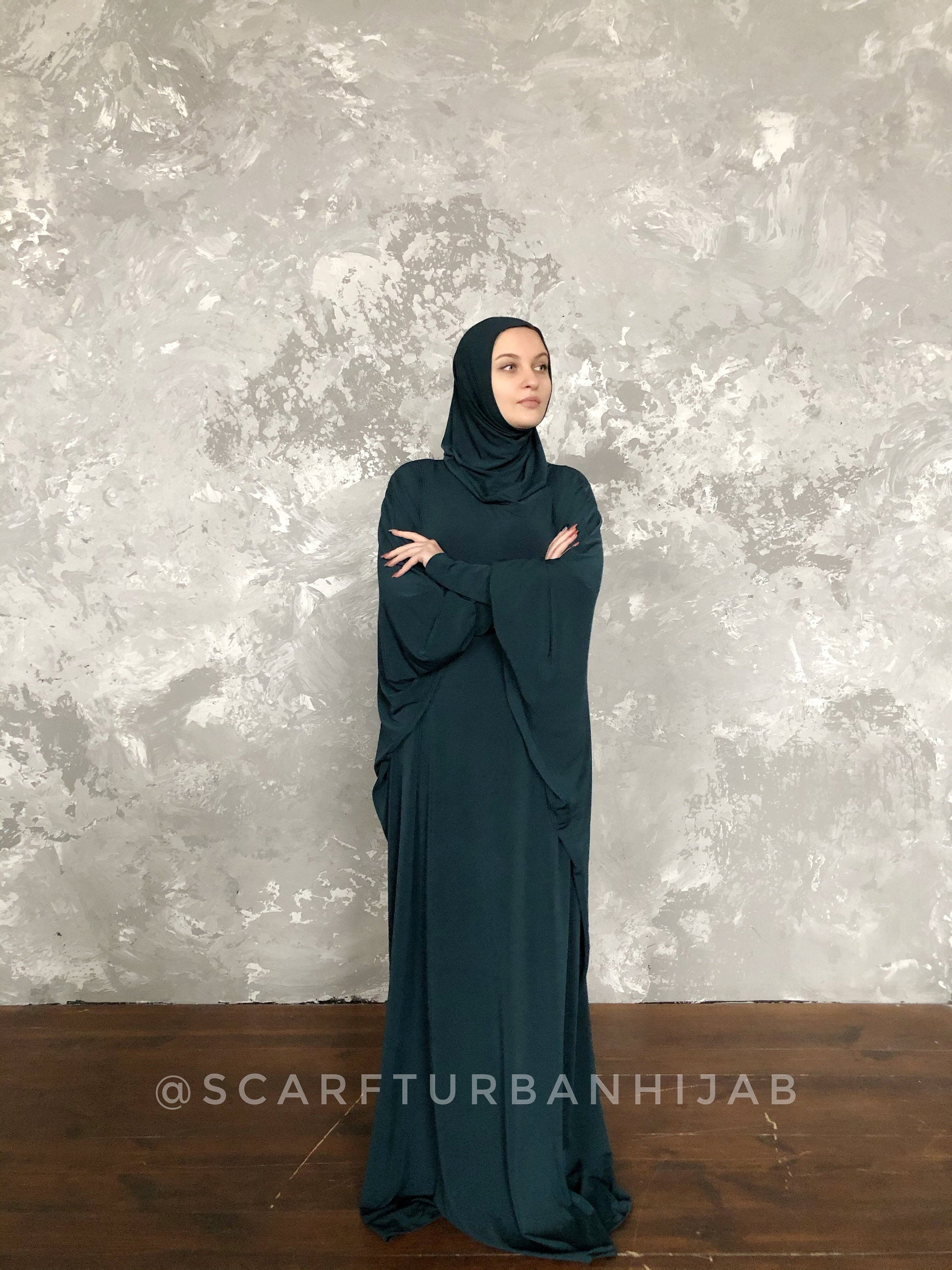 green emerald velvet dress Rania Emerald Green Abaya Dress Half-Placket Button Front & Sleeve