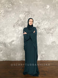 Emerald Green dress free size with attached hijab