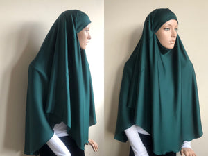 Emerald silk traditional hijab