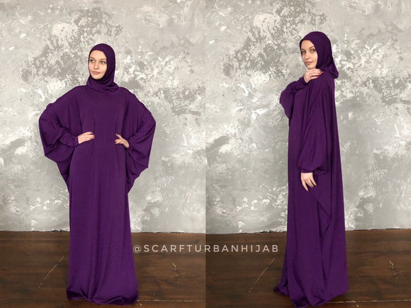 Purpal free size Prayer dress with attached hijab