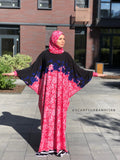 Pink and black Muslim dress