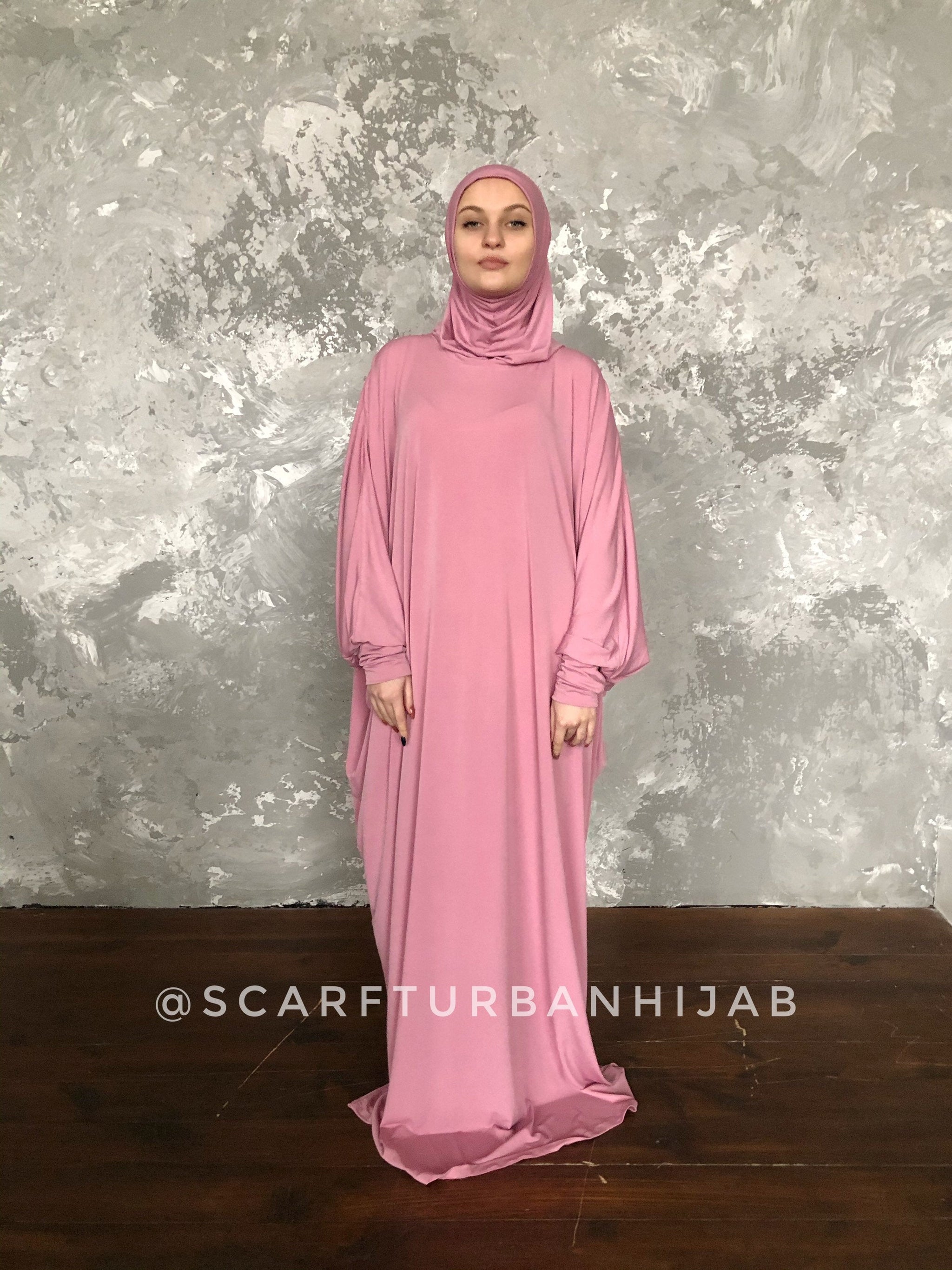 Dark pink dress with attached hijab ScarfTurbanHijab Dark pink dress with attached hijab ScarfTurbanHijab