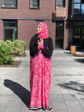 Pink and black Muslim dress