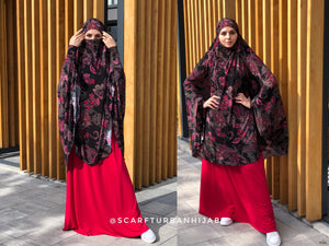 Transformer black and pink Khimar, jilbab nikab, islamic wear, ready to wear hijab, prayer scarf, long hijab burqaTransformer black and pink Khimar niqab