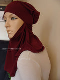 Burgundy Underhijab transformer to niqab