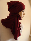 Burgundy Underhijab transformer to niqab