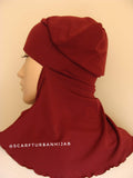 Burgundy Underhijab transformer to niqab