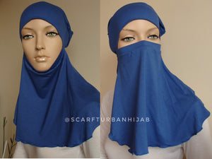 Blue jeans Under hijab transformer to niqab , Hijab cover, Underscarf,Hijab cap, Muslim clothing