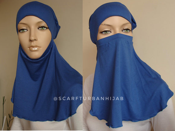 Blue jeans Under hijab transformer to niqab , Hijab cover, Underscarf,Hijab cap, Muslim clothing