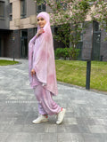 Pink Thai dye franch khimar suit with harem pants