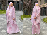 Pink Thai dai Khimar niqab transformer with skirt