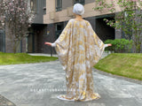 White and golden Maxi Dress Free Size