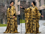 Black and golden Maxi Dress free Size muslim abaya