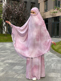 Pink Thai dai Khimar niqab transformer with skirt