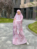 Pink Thai dai Khimar niqab transformer with skirt